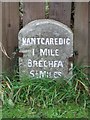 Old Milestone by the B4310, Mynachdy Farm, Llanegwad Parish