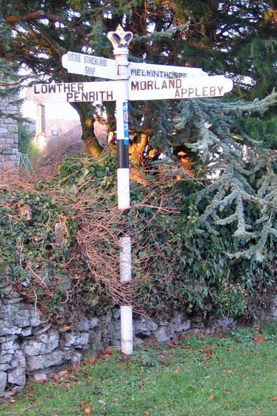 Old Direction Sign - Signpost by The Green, Great Strickland Parish