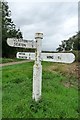 Old Direction Sign - Signpost by Wing Road, Glaston Parish