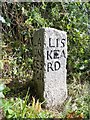 Old Guide Stone by the A390 at Higher Keason, St Ive Parish