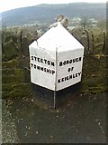 SE0443 : Old Boundary Marker by the B6265, where Steeton with Eastburn meets Keighley by D Garside