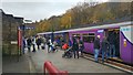 An overcrowded train at Todmorden station