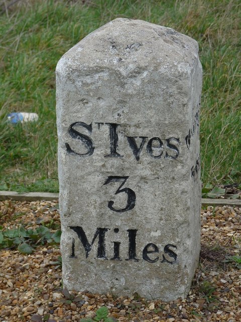 Old Milestone by the B1040, Potton Road, Hemingford Grey Parish