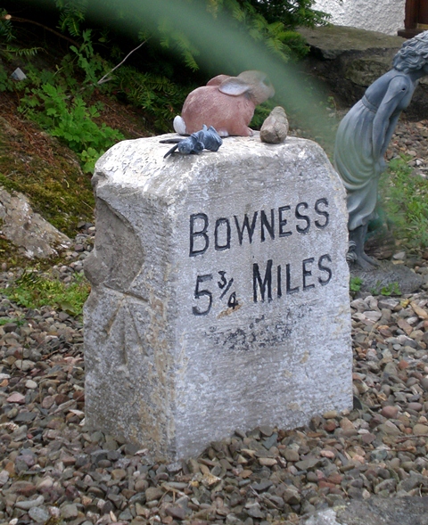Old Milestone west of Bonning Gate, B5284
