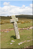 SX5374 : Old Wayside Cross - Windy Post Cross, Whitchurch Parish, Dartmoor by Alan Rosevear