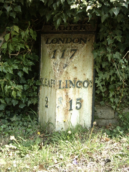 Old Milepost by Captain's Hill, Leasingham Parish