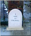 Modern Milestone by the B3401, High Street, Carisbrooke Parish