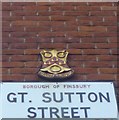 TQ3182 : Old Boundary Marker by Great Sutton Street, Finsbury Parish by Milestone Society