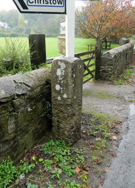 Old Guide Stone by the B3193, near Crocombe Bridge, Hennock
