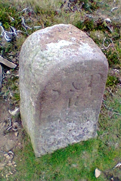 Old Boundary Marker by disused railway... © Milestone Society cc-by-sa ...