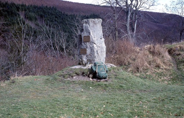 Offa's Dyke memorial stone - Knighton, Powys