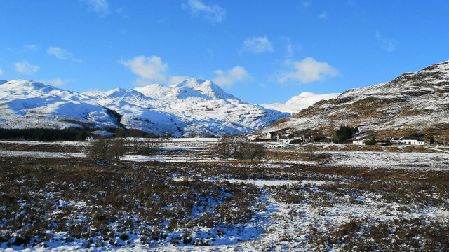 View from the train of Coulags in Strath Carron
