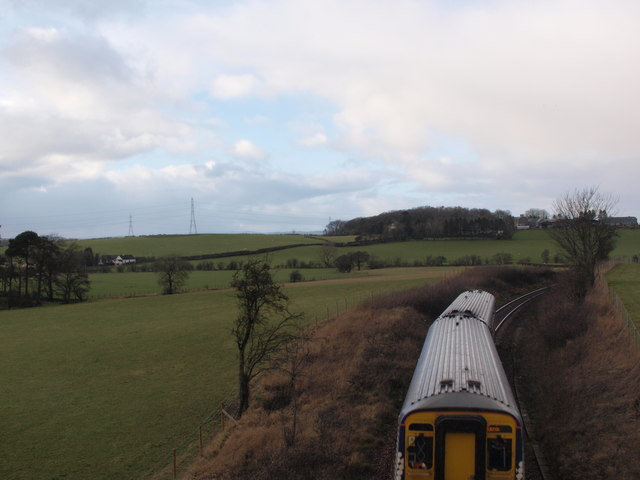 East Kilbride train passes under the minor road