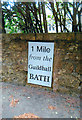 Modern Milepost by Mead House, Lansdown Road, Bath