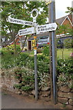 SJ7601 : Old Direction Sign - Signpost by Badger Lane, Beckbury by Milestone Society