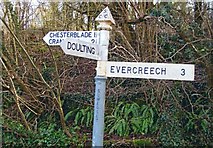 ST6442 : Old Direction Sign - Signpost by Bramble Ditch, Doulting by Milestone Society
