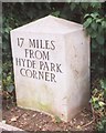 TQ0271 : Modern Milestone by the A308, The Causeway, Staines by A Rosevear