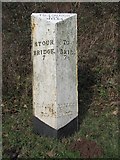 SO8087 : Old Milepost by the A458, Bridgnorth Road, Four Ashes by J Higgins
