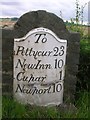 Old Milepost by the A91, east of Cupar, Fife