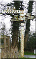 SJ5943 : Old Direction Sign - Signpost by the A530 Whitchurch Road, Wrenbury cum Frith parish by Milestone Society