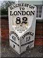 Old Milestone by the B1078, Milestone Cottage, Wickham Market parish