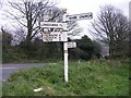 Old Direction Sign - Signpost by Church Road, Antron, Mabe parish