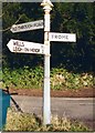 Old Direction Sign - Signpost on the crossroads in Chantry