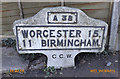 Old Milestone by the A38, Lower Marlbrook, Lickey parish