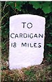 Old Milestone by the A487, Llanarth School, Llanarth parish