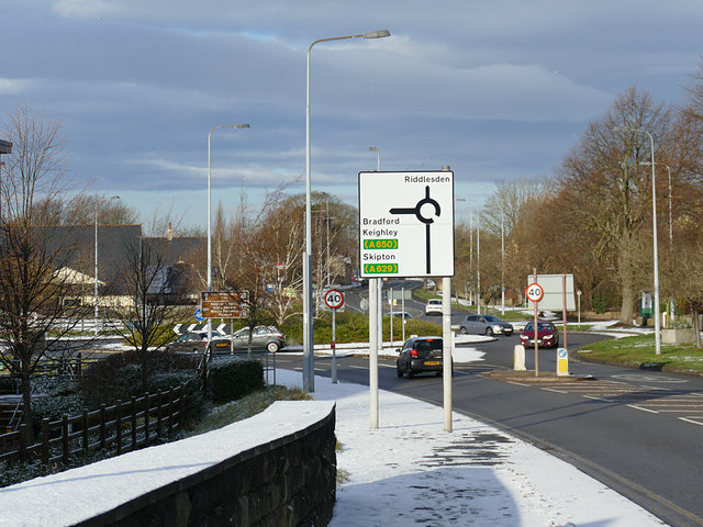 Approaching a roundabout on Keighley Stephen Craven