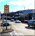 Zebra crossing warning sign, Gadlys Road, Aberdare