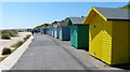 Beach huts and promenade in Lowestoft