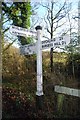 Old Direction Sign - Signpost by Hundred Acre Lane, Westmeston parish