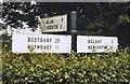 Old Direction Sign - Signpost by Bolam West Houses, Belsay parish