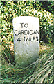 Old Milestone by the A487, Tremain, Y Ferwig parish