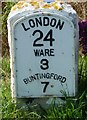 Old Milestone by the A10, Ermine Street, Thundbridge parish