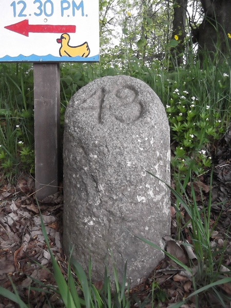 Old Milestone by the A944, south of Bridge of Newe, Strathdon parish