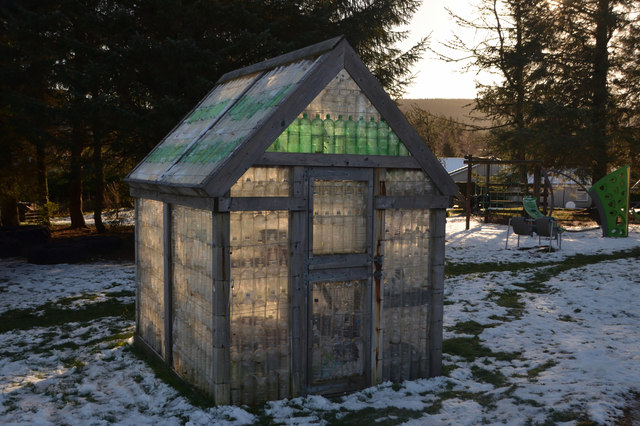 Plastic Bottle Greenhouse, Edderton Primary School, Scottish Highlands