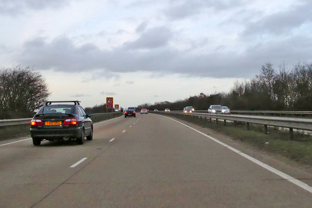 A133 nearing merging junction with A120 © Robin Webster cc-by-sa/2.0 ...