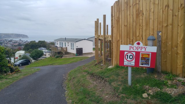 Public footpath through Swanage Bay View Holiday Home Park