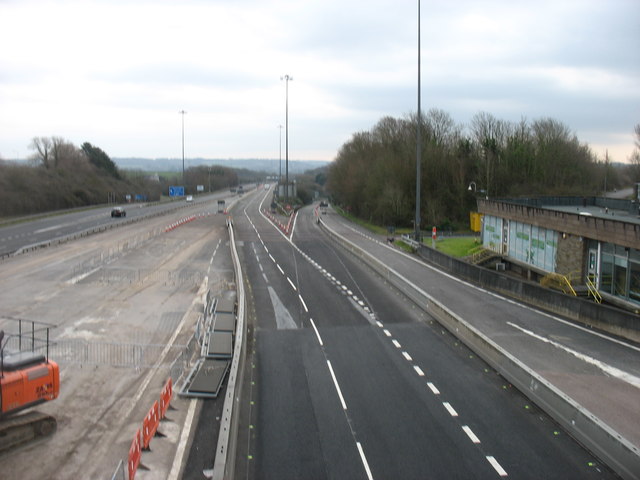 The M48 at Junction 1 (Aust), looking east