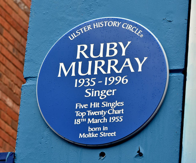Ruby Murray blue plaque, Belfast (February 2019)
