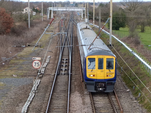 Train between Euxton and Coppull