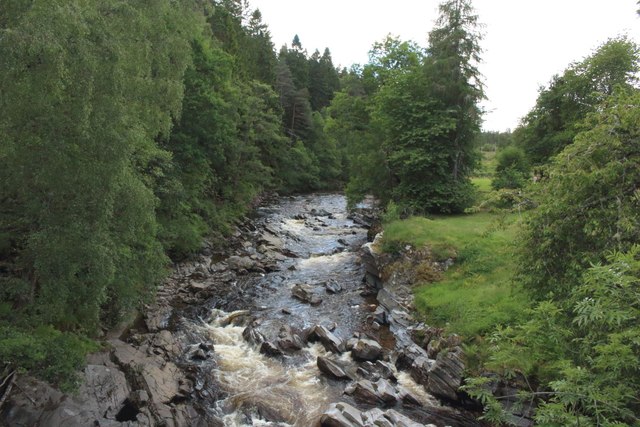 Looking upstream along the River Feshie
