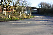 NY6920 : Junction of Roman Road with road under A66 by Roger Templeman