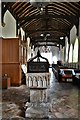 Great Bricett: The Church of St. Mary and St. Lawrence: The late c12th font 1