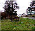 Bench on a grassy bank in Haverfordwest