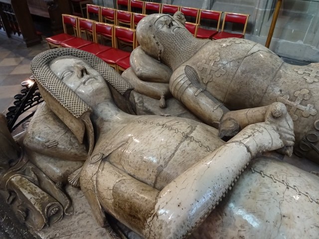 Memorial effigies of Thomas Beauchamp, Earl of Warwick and his wife Katherine, Countess of Warwick and daughter of Roger Mortimer, Earl of March, in St Mary's church, Warwick.