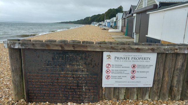Private Beach signs at Calshot