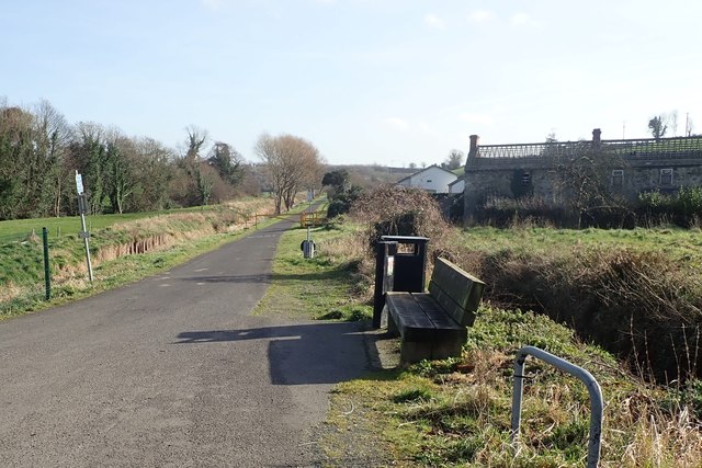 The Newry Canal cycle and walking path south of the Pointed Bridge at Jerrettspass